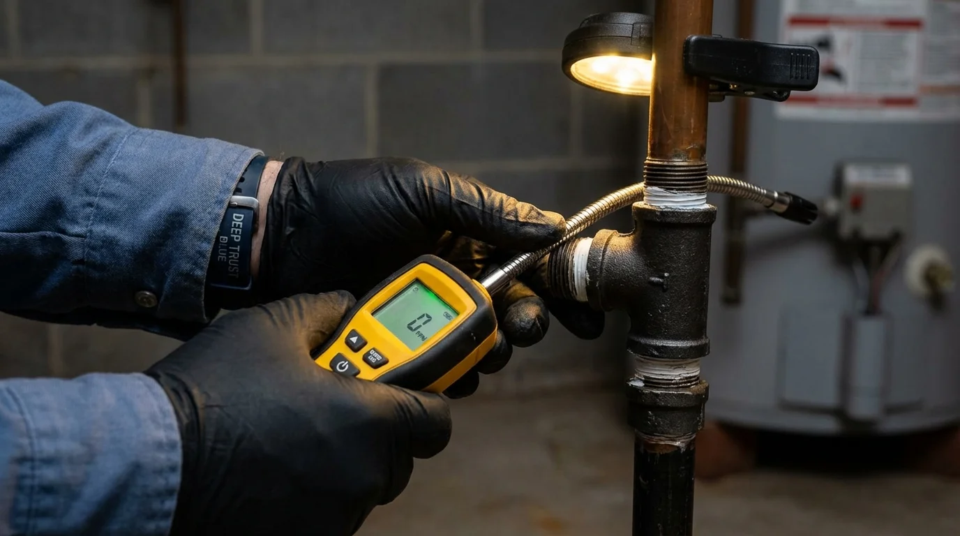 Gas leak detection with electronic sniffer by Johns Plumbing LLC in Grovetown