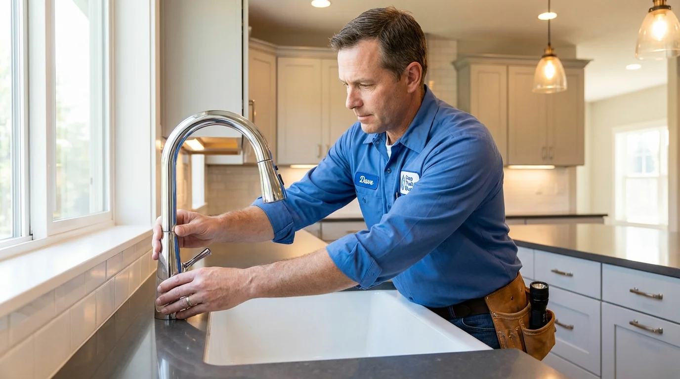 Kitchen faucet installation by Johns Plumbing LLC in Grovetown