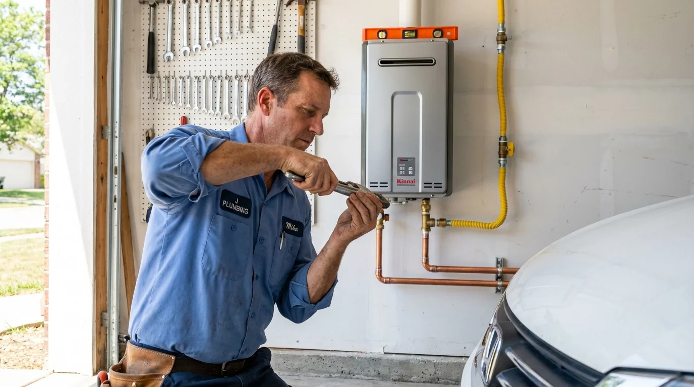 Tankless water heater installation by a Johns Plumbing LLC plumber in Grovetown